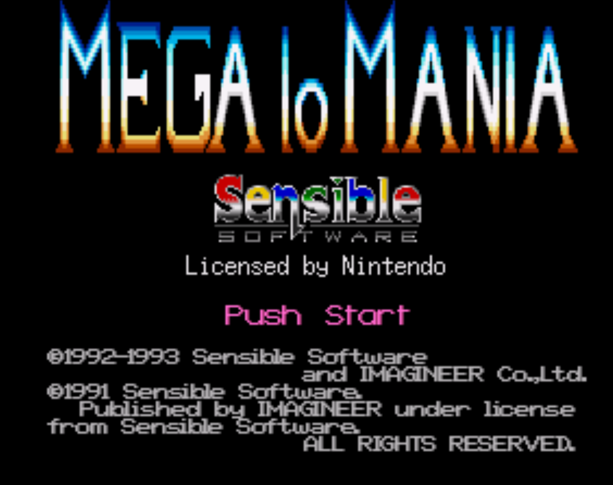 Mega-lo-Mania Title Screen